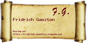 Fridrich Gaszton névjegykártya